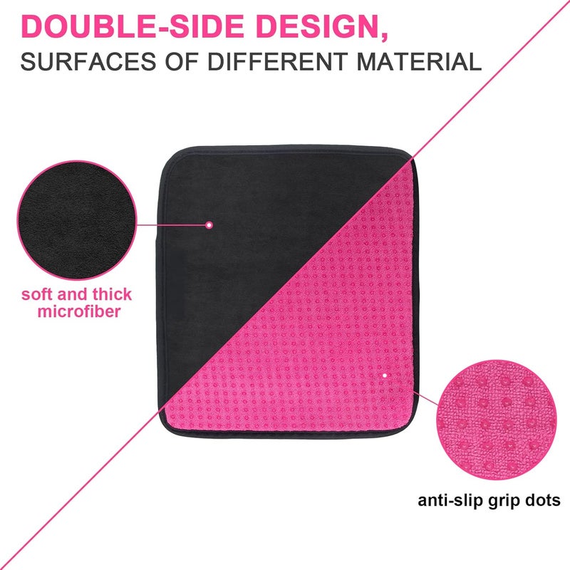 Anglekai 3 Pack Bowling Ball Towels, 10" x 8" Microfiber Bowling Shammy Accessories with Easy-Grip Dots Non-Slip (Blue+Purple+Pink) - Image 3
